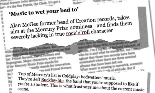 Critique d'Alan McGee envers les "Bedwetters"